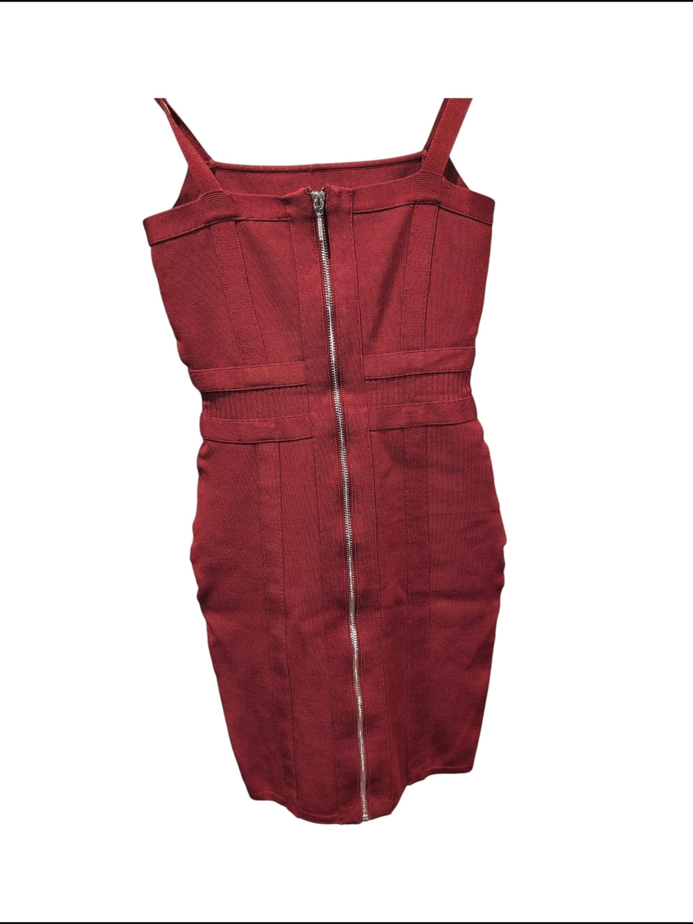 Guess Deep Wine Red Sleeveless Zip Up Sheath Dress M - Picture 3 of 9